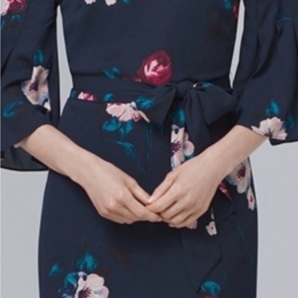 WHBM Bell-Sleeve Soft Floral-Print Shift Dress - Picture 5 of 16